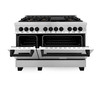 ZLINE Autograph Edition 2-Piece Appliance Package - 48-Inch Dual Fuel Range & Wall Mounted Range Hood in Stainless Steel with Matte Black Trim (2AKP-RARH48-MB)