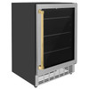 ZLINE Autograph Edition Appliance Package - 24-Inch Wine Cooler and 24-Inch Beverage Fridge in Stainless Steel with Gold Accents (2AKP-RBV-RWV-G)