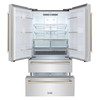 ZLINE Autograph Edition 4-Piece Appliance Package - 30-Inch Gas Range, Refrigerator, Wall Mounted Range Hood, & 24-Inch Tall Tub Dishwasher in Stainless Steel with Gold Trim (4KAPR-SGRRHDWM30-G)