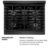 ZLINE 30-Inch 4.2 Cu. Ft. Paramount Gas Range with 4 Burner Cooktop and Convection Gas Oven in Black Satin (SGRBS-30)
