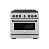 ZLINE Autograph Edition 36-Inch 5.2 cu. ft. Paramount Dual Fuel Range with 6 Burner DuoPro™ Cooktop and Electric Convection Oven in Satin Stainless Steel and Matte Black Accents (PSDRSZ-36-MB)