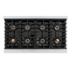 ZLINE Autograph Edition 48-Inch 6.7 cu. ft. Paramount Gas Range with 8 Burner DuoPro™ Cooktop and Dual Ovens with Black Matte Doors and Polished Gold Accents (PSGRZ-BLM-48-G)