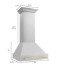 ZLINE Autograph Edition 2-Piece Appliance Package - 30-Inch Gas Range & Wall Mounted Range Hood in Stainless Steel with Gold Trim (2AKP-SGRRH30-G)