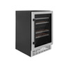 ZLINE Autograph Edition Appliance Package - 24-Inch Wine Cooler and 24-Inch Beverage Fridge in Stainless Steel with Matte Black Accents (2AKP-RBV-RWV-MB)
