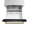 ZLINE Autograph 24-Inch Touchstone Refrigerator Drawer with Black Stainless Steel Doors & Bronze Helix Handles (RDSOZ-BS-24-KCB)