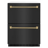 ZLINE Autograph 24-Inch Touchstone Refrigerator Drawer with Black Stainless Steel Doors & Bronze Helix Handles (RDSOZ-BS-24-KCB)