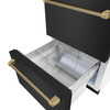 ZLINE Autograph 24-Inch Touchstone Refrigerator Drawer with Black Stainless Steel Doors & Bronze Helix Handles (RDSOZ-BS-24-KCB)