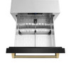ZLINE Autograph 24-Inch Touchstone Refrigerator Drawer with Black Stainless Steel Doors & Bronze Helix Handles (RDSOZ-BS-24-KCB)