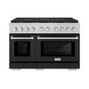 ZLINE 48-Inch 6.7 cu. ft. Paramount Dual Fuel Range with 8 Burner DuoPro™ Cooktop and Dual Ovens with Black Matte Doors (PSDR-BLM-48)