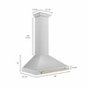 ZLINE 4-Piece Appliance Package - 36-Inch Paramount Induction Range, Wall Mount Range Hood, Refrigerator with Water Dispenser, and Dishwasher in Stainless Steel with Polished Gold Trim