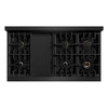 ZLINE 5-Piece Appliance Package - 48-Inch Rangetop with Brass Burners, Refrigerator, 30-Inch Electric Wall Oven, 3-Rack Dishwasher, and Convertible Wall Mount Hood in Black Stainless Steel (5KPR-RTBRH48-AWSDWV)
