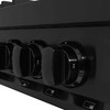 ZLINE 5-Piece Appliance Package - 48-Inch Rangetop with Brass Burners, Refrigerator, 30-Inch Electric Wall Oven, 3-Rack Dishwasher, and Convertible Wall Mount Hood in Black Stainless Steel (5KPR-RTBRH48-AWSDWV)