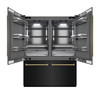 ZLINE Autograph 60-Inch Black Stainless Steel Built-In Refrigerator w/ Gray Interior and Gold Helix Handles (GRBIVZ-BS60KG)