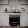 ZLINE 30-Inch 4.2 cu. ft. Paramount Dual Fuel Range with 4 Burner DuoPro™ Cooktop and Electric Convection Oven with Black Matte Door (PSDR-BLM-30)