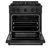 ZLINE 30-Inch 4.2 Cu. Ft. Paramount Gas Range with 4 Burner DuoPro™ Cooktop and Convection Oven in Black Satin Stainless Steel (PSGRBS-30)