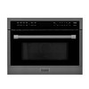 ZLINE 5-Piece Appliance Package - 36-Inch Dual Fuel Range, Refrigerator with Water Dispenser, Convertible Wall Mount Hood, Microwave Oven, and 3-Rack Dishwasher in Black Stainless Steel