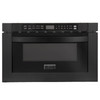 ZLINE 5-Piece Appliance Package - 30-Inch Gas Range, Refrigerator, Convertible Wall Mount Hood, Microwave Drawer, and 3-Rack Dishwasher in Black Stainless Steel (5KPR-SGRBRH-MWDWV)