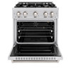 ZLINE 5-Piece Appliance Package - 30-Inch Gas Range, Hood, Refrigerator, Dishwasher, and Microwave Drawer in Stainless Steel