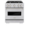ZLINE 5-Piece Appliance Package - 30-Inch Gas Range, Hood, Refrigerator, Dishwasher, and Microwave Drawer in Stainless Steel