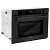 ZLINE 5-Piece Appliance Package - 36-Inch Rangetop with Brass Burners, Refrigerator, 30-Inch Electric Wall Oven, 3-Rack Dishwasher, and Convertible Wall Mount Hood in Black Stainless Steel (5KPR-RTBRH36-AWSDWV)