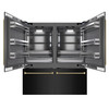 ZLINE Autograph 72-Inch Black Stainless Steel Built-In Refrigerator w/ Gray Interior & Bronze Helix Handles (GRBITZ-BS72-KCB)