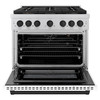 ZLINE Autograph Edition 36-Inch 5.2 cu. ft. Paramount Gas Range with 6 Burner DuoPro™ Cooktop and Convection Gas Oven with White Matte Door and Matte Black Accents (PSGRZ-WM-36-MB)