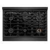 ZLINE 36-Inch 5.2 Cu. Ft. Paramount Dual Fuel Range with 6 Burner Gas Cooktop and Electric Convection Oven in Black Satin (SDRBS-36)