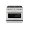 ZLINE Autograph 36-Inch Paramount DuoPro Dual Fuel Range in Stainless Steel with Nickel Helix Handle (PSDRZ-36-KPN)