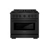 ZLINE 36-Inch 5.2 Cu. Ft. Paramount Dual Fuel Range with 6 Burner DuoPro Cooktop in Black Satin Stainless Steel (PSDRBS-36)
