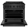 ZLINE 36-Inch 5.2 Cu. Ft. Paramount Dual Fuel Range with 6 Burner DuoPro Cooktop in Black Satin Stainless Steel (PSDRBS-36)