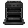 ZLINE 30-Inch 4.2 Cu. Ft. Paramount Dual Fuel Range with Gas Cooktop in Black Satin Stainless Steel with 4 Brass Burners (SDRBS-BR-30)