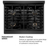 ZLINE 30-Inch 4.2 Cu. Ft. Paramount Dual Fuel Range with Gas Cooktop in Black Satin Stainless Steel with 4 Brass Burners (SDRBS-BR-30)