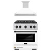 ZLINE Autograph Edition 2-Piece Appliance Package - 30-Inch Gas Range and Wall Mounted Range Hood in Stainless Steel and White Door with Matte Black Trim (2AKP-SGRWMRH30-MB)