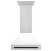ZLINE Autograph Edition 2-Piece Appliance Package - 30-Inch Gas Range and Wall Mounted Range Hood in Stainless Steel and White Door with Matte Black Trim (2AKP-SGRWMRH30-MB)