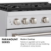 ZLINE Autograph Edition 30-Inch 4.2 cu. ft. Paramount Gas Range with 4 Burner DuoPro™ Cooktop and Convection Gas Oven in Satin Stainless Steel with White Matte Door and Matte Black Accents (PSGRSZ-WM-30-MB)