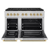 ZLINE Autograph 48-Inch Paramount DuoPro Gas Range in Stainless Steel with Bronze Helix Handles (PSGRZ-48-KCB)