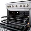 ZLINE 36-Inch 5.2 cu. ft. Paramount Dual Fuel Range with 6 Burner DuoPro™ Cooktop and Electric Convection Oven in Satin Stainless Steel (PSDRS-36)