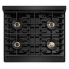 ZLINE Autograph Edition 30-Inch Paramount Gas Rangetop with 4 Burner DuoPro™ Cooktop in Black Stainless Steel and Polished Gold Accents (PSRTBZ-30-G)