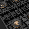 ZLINE Autograph Edition 30-Inch Paramount Gas Rangetop with 4 Burner DuoPro™ Cooktop in Black Stainless Steel and Polished Gold Accents (PSRTBZ-30-G)