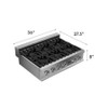 ZLINE 5-Piece Appliance Package - 36-Inch Rangetop, Refrigerator with Water Dispenser, 30-Inch Electric Wall Oven, 3-Rack Dishwasher, and Convertible Wall Mount Hood in Stainless Steel (5KPRW-RTRH36-AWSDWV)
