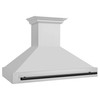 ZLINE Autograph Edition 3-Piece Appliance Package - 48-Inch Gas Range, Wall Mounted Range Hood, & 24-Inch Tall Tub Dishwasher in Stainless Steel with Matte Black Trim (3AKPR-SGRRH48-MB)