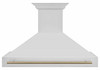 ZLINE Autograph Edition 2-Piece Appliance Package - 48-Inch Dual Fuel Range & Wall Mounted Range Hood in Stainless Steel with Champagne Bronze Trim (2AKP-RARH48-CB)