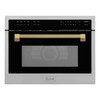 ZLINE Autograph 24-Inch Microwave Oven in Stainless Steel and Champagne Bronze Helix Handle (MWOZ-24-KCB)