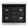 ZLINE Autograph Edition 30-Inch Paramount Gas Rangetop with 4 Burner DuoPro™ Cooktop in Satin Stainless Steel and Champagne Bronze Accents (PSRTSZ-30-CB)