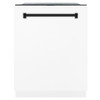 ZLINE Autograph Edition 3-Piece Appliance Package - 30-Inch Dual Fuel Range, Wall Mounted Range Hood, & 24-Inch Tall Tub Dishwasher in Stainless Steel and White Door with Matte Black Trim (3AKP-RAWMRHDWM30-MB)