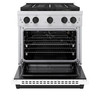 ZLINE Autograph Edition 30-Inch 4.2 cu. ft. Paramount Gas Range with 4 Burner DuoPro™ Cooktop and Convection Gas Oven in Stainless Steel with White Matte Door and Matte Black Accents (PSGRZ-WM-30-MB)