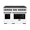 ZLINE Autograph Edition 48-Inch 6.7 cu. ft. Paramount Dual Fuel Range with 8 Burner DuoPro™ Cooktop and Dual Ovens with White Matte Doors and Matte Black Accents (PSDRZ-WM-48-MB)