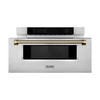 ZLINE Autograph 30-Inch Microwave Drawer in Stainless Steel and Champagne Bronze Helix Handle (MWDZ-30-KCB)