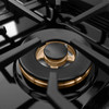 ZLINE Designer 48-Inch 6.7 Cu. Ft. Double Oven Gas Range with 8 Burner Cooktop in Black Satin with Black and Champagne Accents (SGRBSZ-48-MBCB)