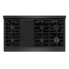 ZLINE Designer 48-Inch 6.7 Cu. Ft. Double Oven Gas Range with 8 Burner Cooktop in Black Satin with Black and Champagne Accents (SGRBSZ-48-MBCB)